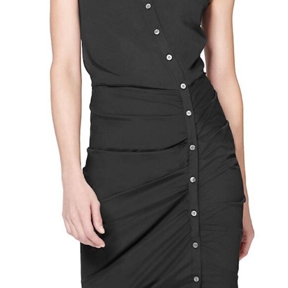 Veronica Beard Bell Button-Front Ruched Shirtdress NWT $450 - Picture 4 of 8